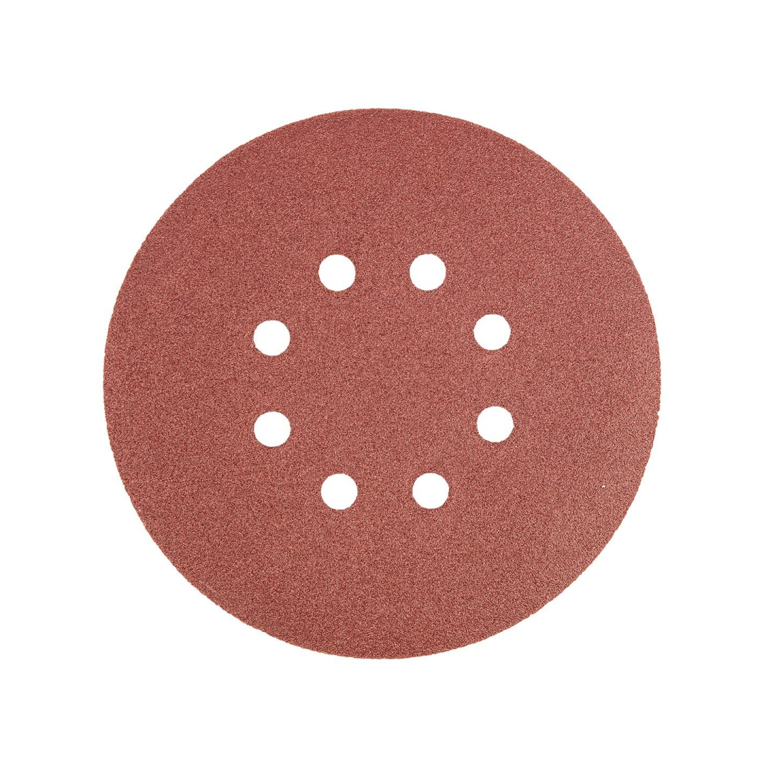 Velcro švitrinis popierius 150 mm, K120, 5 vnt., 8 skylučių