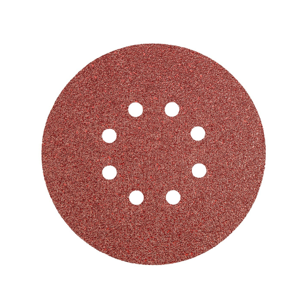 Velcro švitrinis popierius 150 mm, K40, 5 vnt., 8 skylučių Velcro švitrinis popierius 150 mm, K40, 5 vnt., 8 skylučių