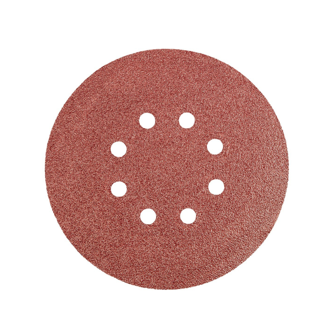 Velcro švitrinis popierius 150 mm, K60, 5 vnt., 8 skylučių Velcro švitrinis popierius 150 mm, K60, 5 vnt., 8 skylučių