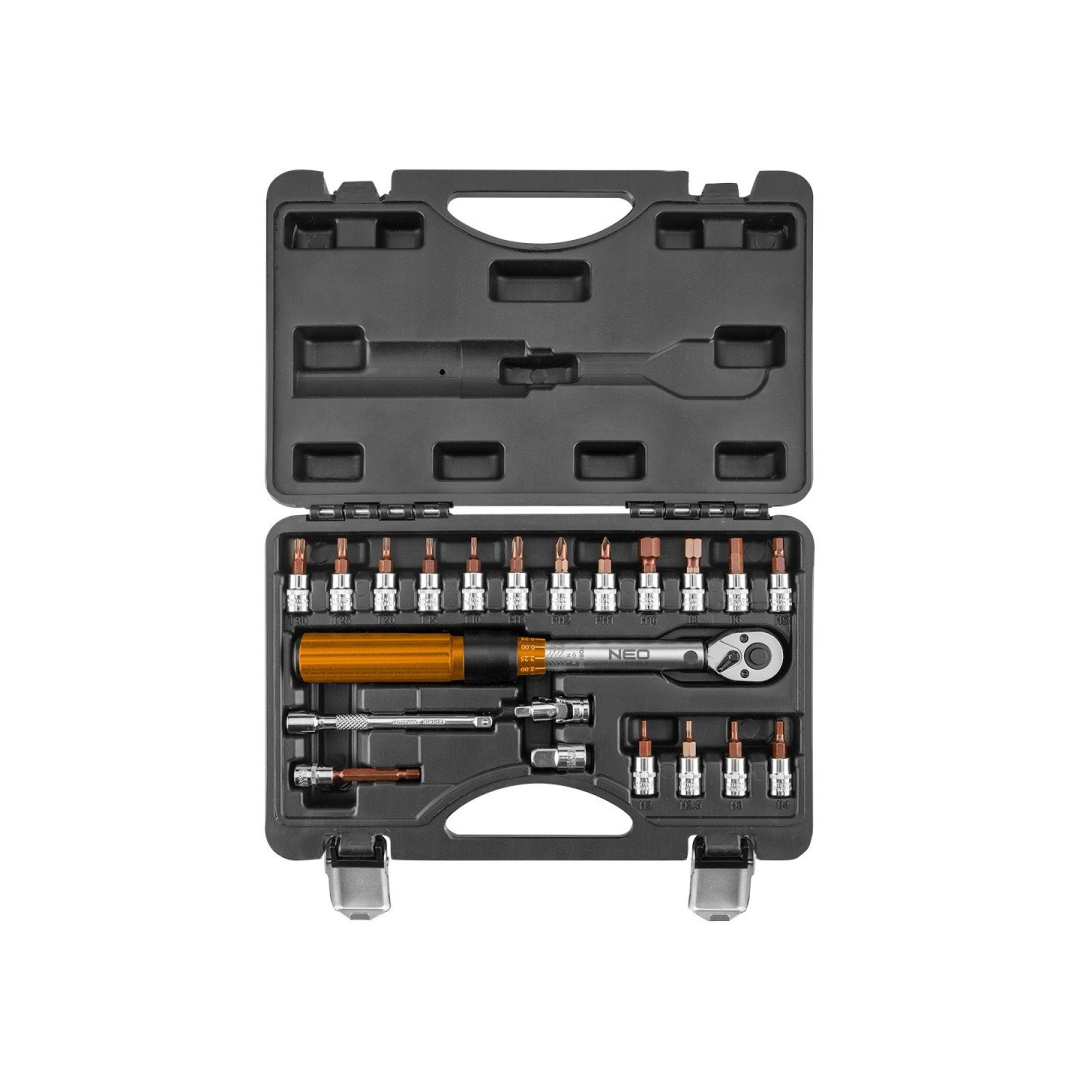 Veržliaraktis 1/4", 5-25 Nm, 21 vnt. rinkinys