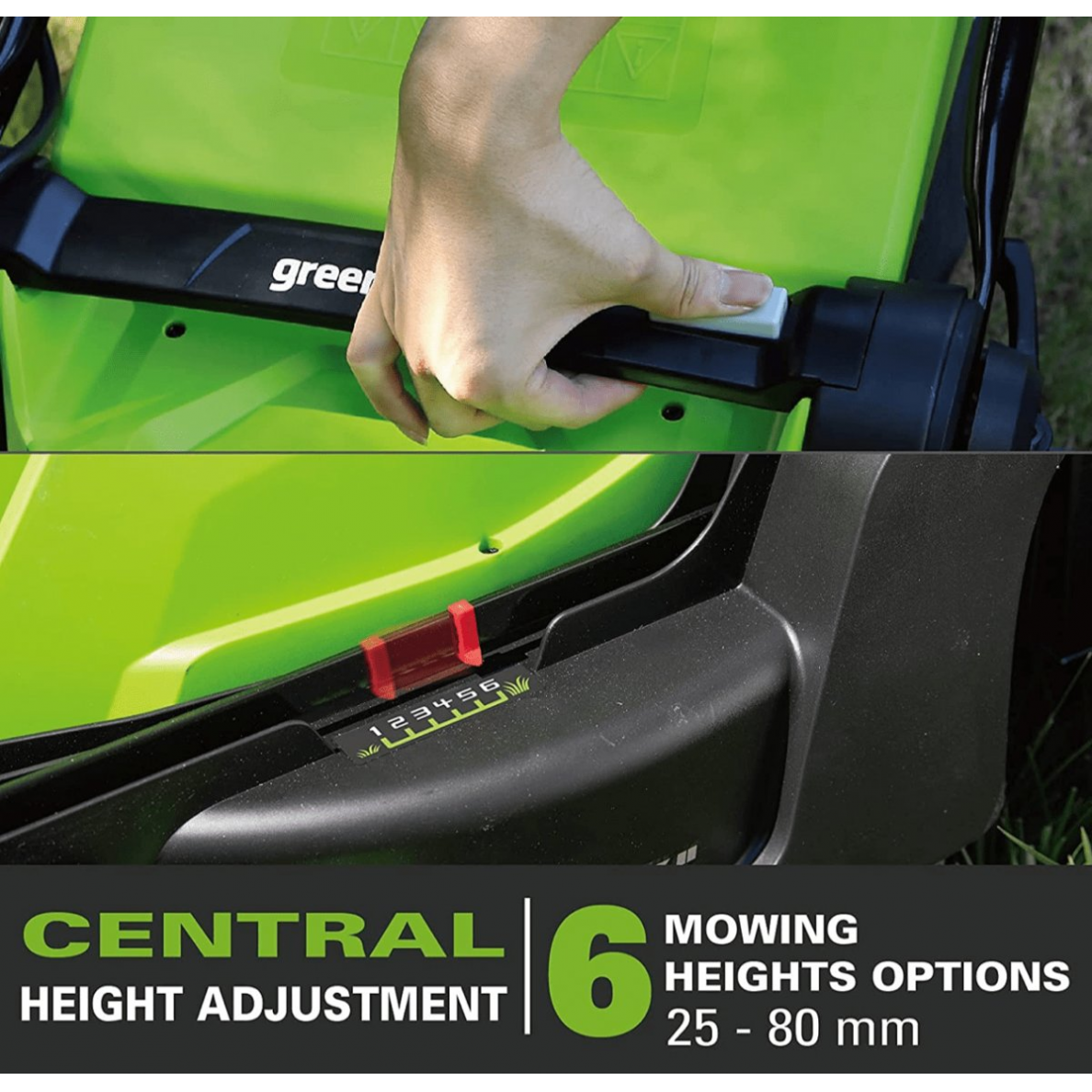 Akumuliatorinė vejapjovė Greenworks G40LM41K4, 40 V, 4,0 Ah, 41 cm 12 Akumuliatorinė vejapjovė Greenworks G40LM41K4, 40 V, 4,0 Ah, 41 cm 12