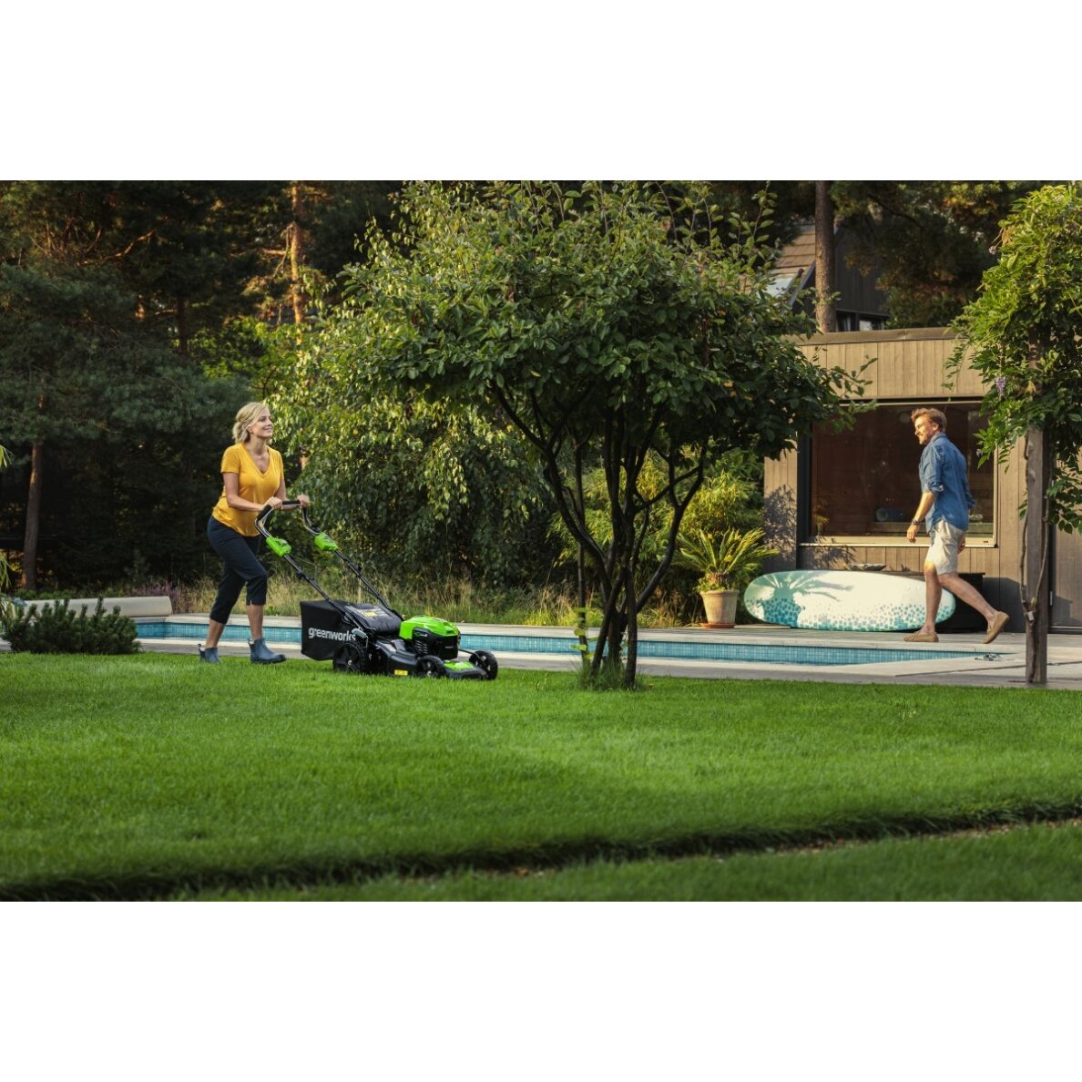 Akumuliatorinė savaeigė vejapjovė Greenworks GD40LM46SP, 40 V, 46 cm, (be akum. ir krov.) 4 Akumuliatorinė savaeigė vejapjovė Greenworks GD40LM46SP, 40 V, 46 cm, (be akum. ir krov.) 4