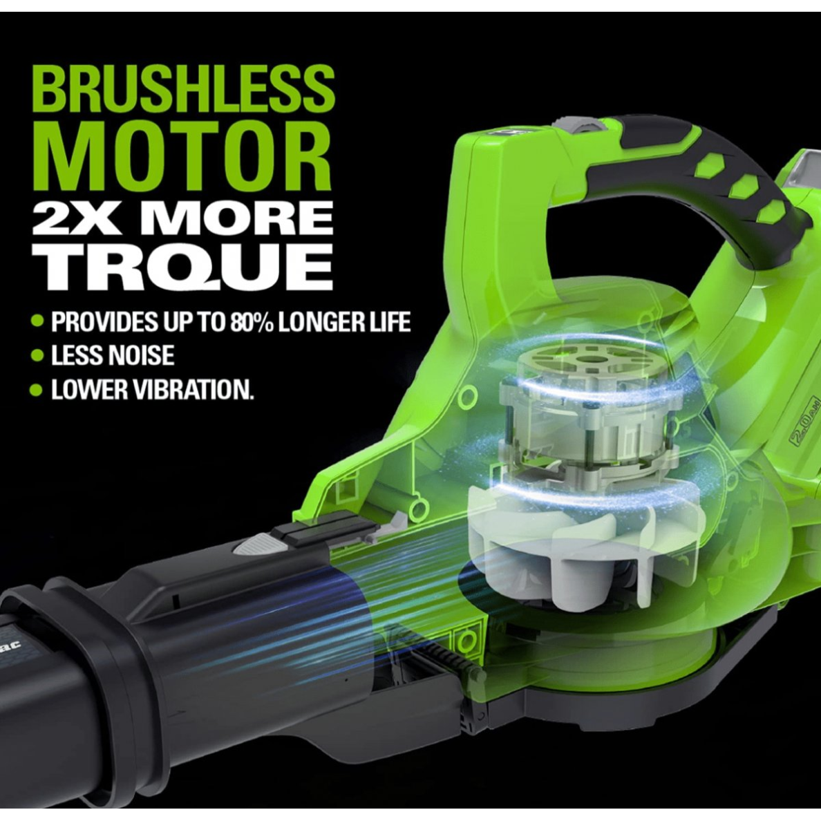 VEJAPJOVĖ SAVAEIGĖ + PŪSTUVAS-SIURBLYS Greenworks gd40lm46spk4x+gd40bvIIk4, 46cm, 40V, 3X4Ah 15