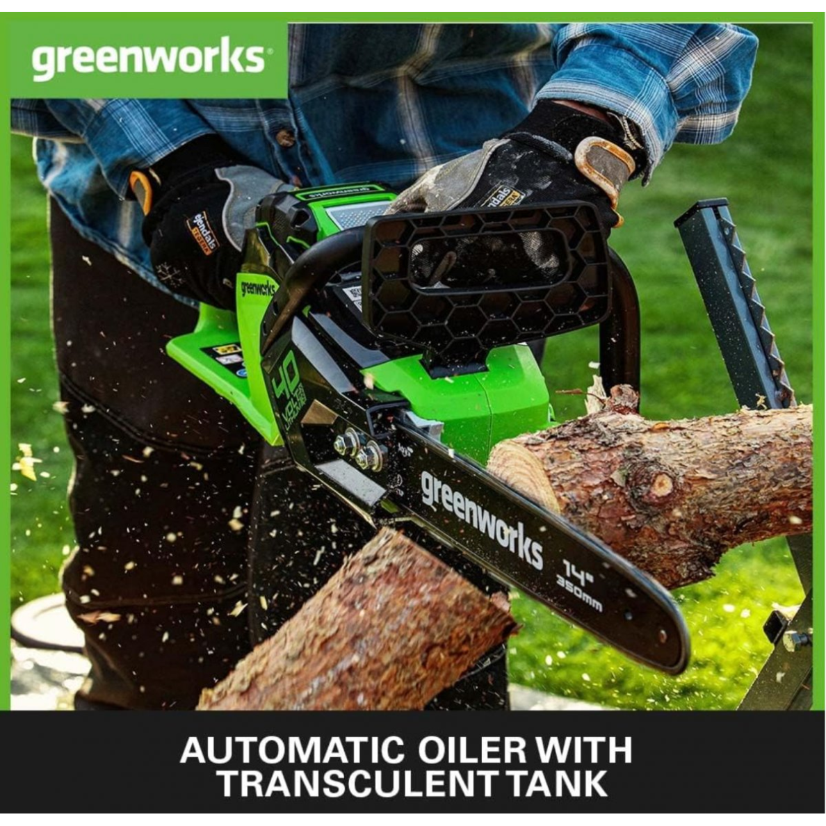 VEJAPJOVĖ SAVAEIGĖ + GRANDININIS PJŪKLAS Greenworks gd40lm46spk4+gd40cs15Ik4, 46cm, 40V, 2X4Ah 12 VEJAPJOVĖ SAVAEIGĖ + GRANDININIS PJŪKLAS Greenworks gd40lm46spk4+gd40cs15Ik4, 46cm, 40V, 2X4Ah 12