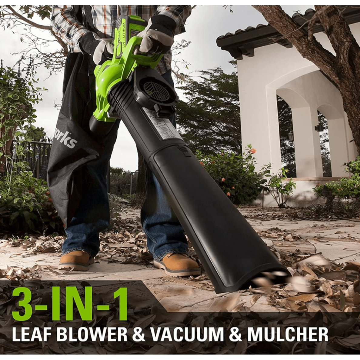 VEJAPJOVĖ SAVAEIGĖ + PŪSTUVAS+GRANDINIS PJŪKLAS Greenworks gd40lm46spk4+gd40bvIIk4+gd40cs18k4, 46cm, 40V, 3X4Ah 20 VEJAPJOVĖ SAVAEIGĖ + PŪSTUVAS+GRANDINIS PJŪKLAS Greenworks gd40lm46spk4+gd40bvIIk4+gd40cs18k4, 46cm, 40V, 3X4Ah 20