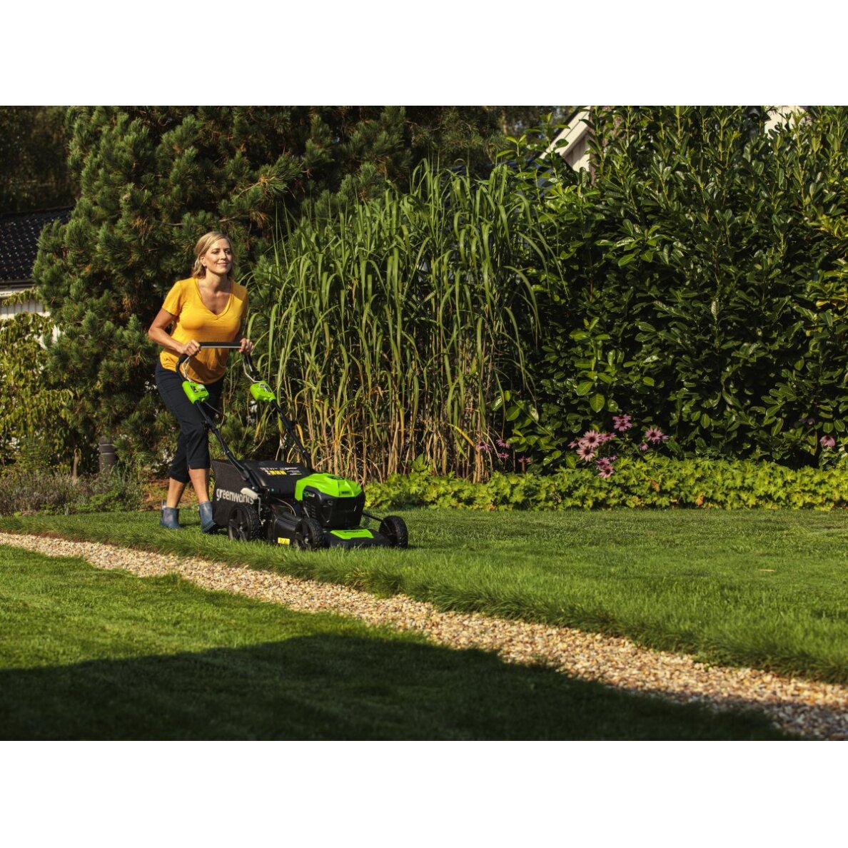 VEJAPJOVĖ SAVAEIGĖ + STYGINĖ ŽOLIAPJOVĖ LT33 Greenworks gd40lm46spk4+g40lt33, 46cm, 40V, 1X4Ah 5