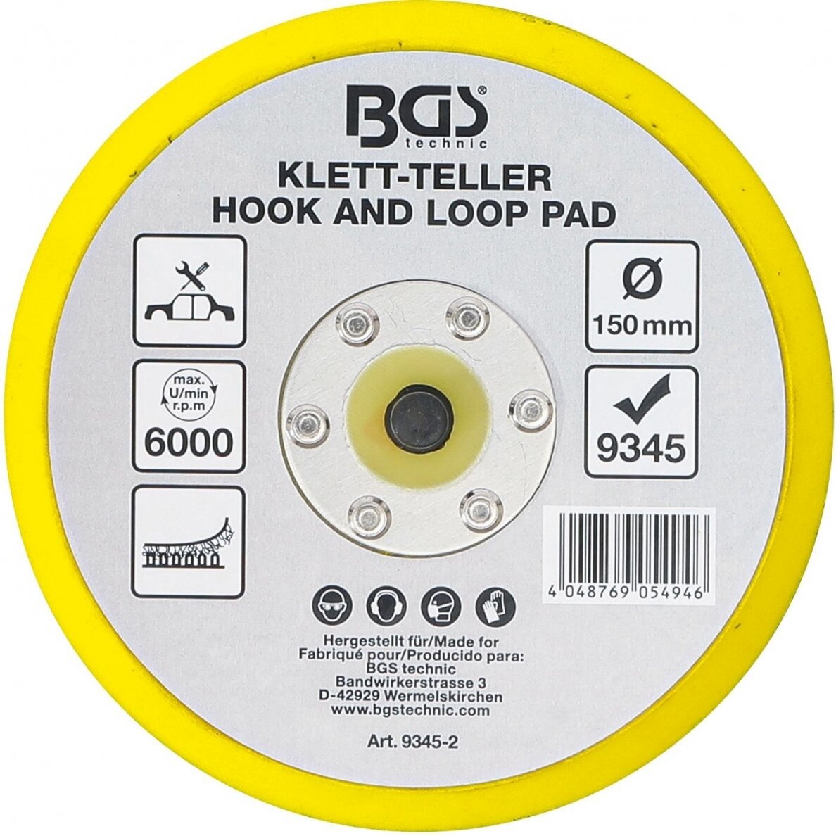 Velcro padas skirtas BGS 9345 poliruokliui, Ø 150 mm 1 Velcro padas skirtas BGS 9345 poliruokliui, Ø 150 mm 1