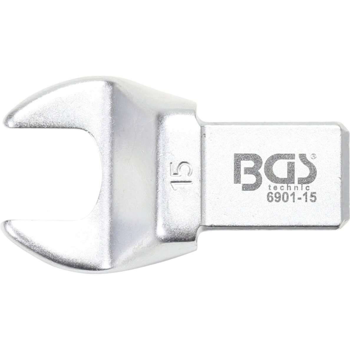 Veržliaraktis įstatomas plokščias | atviras tipas | 15 mm (6901-15) Veržliaraktis įstatomas plokščias | atviras tipas | 15 mm (6901-15)