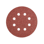 Velcro švitrinis popierius 125 mm, K40, 5 vnt., 8 skylučių Velcro švitrinis popierius 125 mm, K40, 5 vnt., 8 skylučių