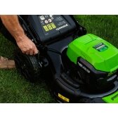 Akumuliatorinė savaeigė vejapjovė Greenworks GD24X2LM46SPK4x, 48 V (2x24 V), 2x4,0 Ah, 46 cm