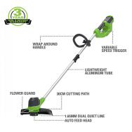 VEJAPJOVĖ SAVAEIGĖ + STYGINĖ ŽOLIAPJOVĖ Greenworks gd40lm46spk4x+g40lt, 46cm, 40V, 2X4Ah