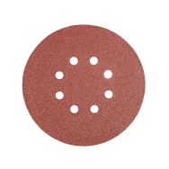 Velcro švitrinis popierius 150 mm, K80, 5 vnt., 8 skylučių Velcro švitrinis popierius 150 mm, K80, 5 vnt., 8 skylučių