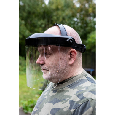 Veido skydelis, 1 mm storio (keičiamas apsauginis stiklas) 3 Veido skydelis, 1 mm storio (keičiamas apsauginis stiklas) 3