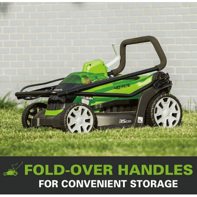 Akumuliatorinė vejapjovė Greenworks G40LM35K2, 40 V, 2,0 Ah, 35 cm 7 Akumuliatorinė vejapjovė Greenworks G40LM35K2, 40 V, 2,0 Ah, 35 cm 7