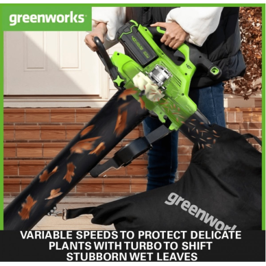 VEJAPJOVĖ SAVAEIGĖ 46cm + PŪSTUVAS-SIURBLYS Greenworks 40V su dviem 4Ah akumuliatoriais gd40lm46spk4x+gd40bv 14