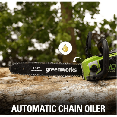 VEJAPJOVĖ SAVAEIGĖ + GRANDININIS PJŪKLAS Greenworks gd40lm46spk4+gd40cs15Ik4, 46cm, 40V, 2X4Ah 15 VEJAPJOVĖ SAVAEIGĖ + GRANDININIS PJŪKLAS Greenworks gd40lm46spk4+gd40cs15Ik4, 46cm, 40V, 2X4Ah 15