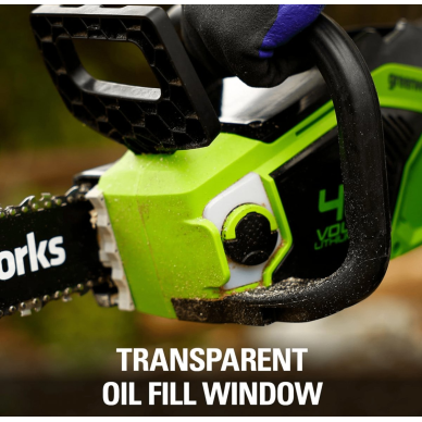 VEJAPJOVĖ SAVAEIGĖ + GRANDININIS PJŪKLAS Greenworks gd40lm46spk4+gd40cs15Ik4, 46cm, 40V, 2X4Ah 9