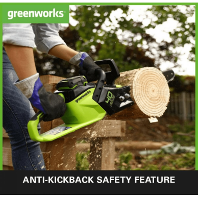 VEJAPJOVĖ SAVAEIGĖ + GRANDININIS PJŪKLAS Greenworks gd40lm46spk4+gd40cs15Ik4, 46cm, 40V, 2X4Ah 13