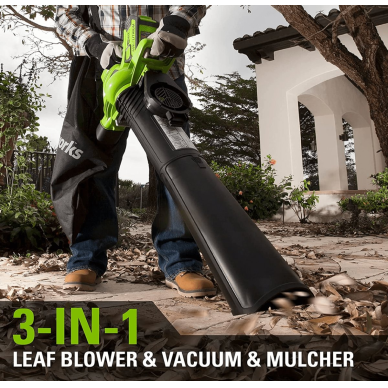 VEJAPJOVĖ SAVAEIGĖ + PŪSTUVAS+GRANDINIS PJŪKLAS Greenworks gd40lm46spk4+gd40bvIIk4+gd40cs18k4, 46cm, 40V, 3X4Ah (Kopija) 20 VEJAPJOVĖ SAVAEIGĖ + PŪSTUVAS+GRANDINIS PJŪKLAS Greenworks gd40lm46spk4+gd40bvIIk4+gd40cs18k4, 46cm, 40V, 3X4Ah (Kopija) 20