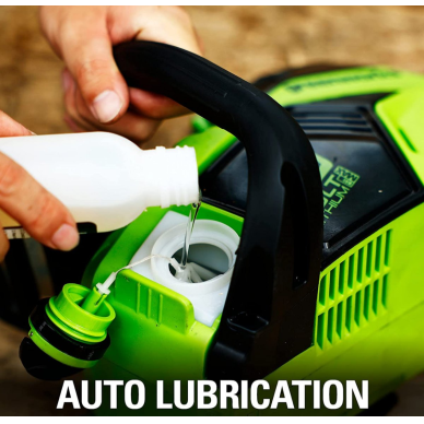 VEJAPJOVĖ SAVAEIGĖ + PŪSTUVAS+GRANDINIS PJŪKLAS Greenworks gd40lm46spk4+gd40bvIIk4+gd40cs18k4, 46cm, 40V, 3X4Ah 34