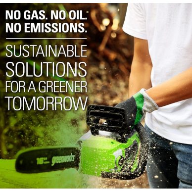 VEJAPJOVĖ SAVAEIGĖ + PŪSTUVAS+GRANDINIS PJŪKLAS Greenworks gd40lm46spk4+gd40bvIIk4+gd40cs18k4, 46cm, 40V, 3X4Ah (Kopija) 40