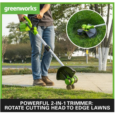 VEJAPJOVĖ SAVAEIGĖ + STYGINĖ ŽOLIAPJOVĖ LT33 Greenworks gd40lm46spk4+g40lt33, 46cm, 40V, 1X4Ah 9