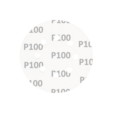 „Velcro“ šlifavimo diskai 125 mm, P100, 5 vnt, su 8 skylėmis 4 „Velcro“ šlifavimo diskai 125 mm, P100, 5 vnt, su 8 skylėmis 4