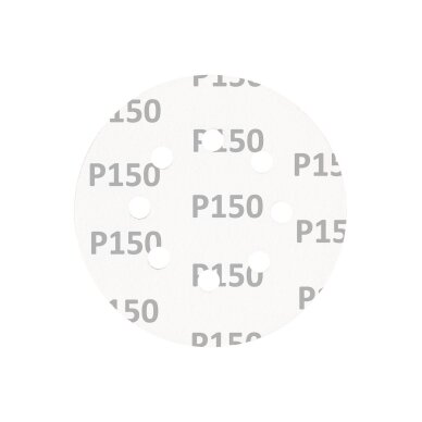 „Velcro“ šlifavimo diskai 125 mm, P150, 5 vnt, su 8 skylėmis 4 „Velcro“ šlifavimo diskai 125 mm, P150, 5 vnt, su 8 skylėmis 4