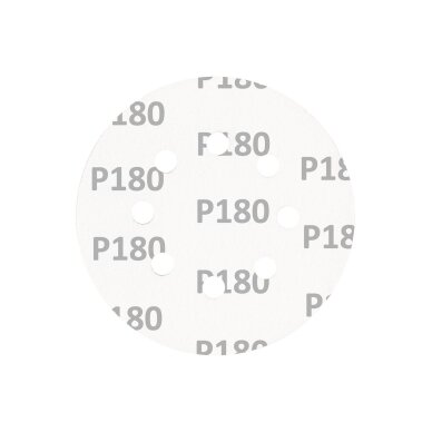 „Velcro“ šlifavimo diskai 125 mm, p180, 5 vnt, su 8 skylėmis 4 „Velcro“ šlifavimo diskai 125 mm, p180, 5 vnt, su 8 skylėmis 4