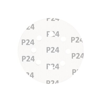 „Velcro“ šlifavimo diskai 125 mm, p24, 5 vnt, su 8 skylėmis 4 „Velcro“ šlifavimo diskai 125 mm, p24, 5 vnt, su 8 skylėmis 4