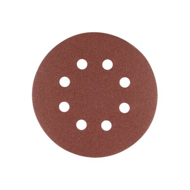 „Velcro“ šlifavimo diskai 125 mm, p240, 5 vnt, su 8 skylėmis 2 „Velcro“ šlifavimo diskai 125 mm, p240, 5 vnt, su 8 skylėmis 2