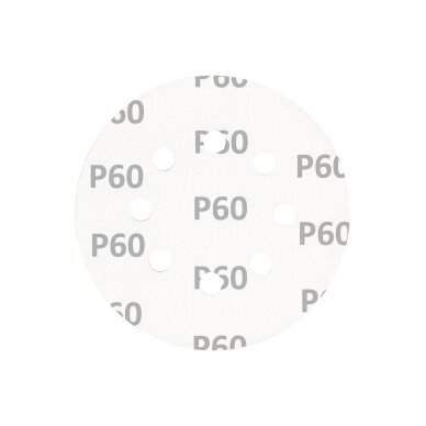 „Velcro“ šlifavimo diskai 125 mm, p60, 5 vnt, su 8 skylėmis 4 „Velcro“ šlifavimo diskai 125 mm, p60, 5 vnt, su 8 skylėmis 4