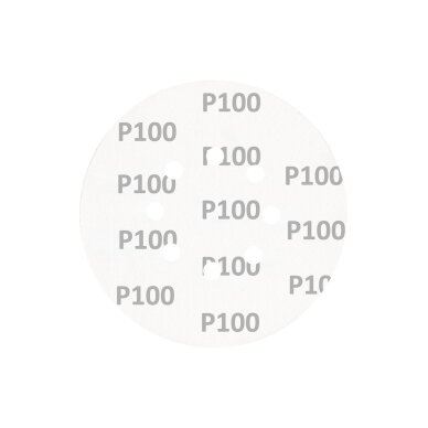 „Velcro“ šlifavimo diskai 150 mm, P100, 5 vnt, su 8 skylėmis 4 „Velcro“ šlifavimo diskai 150 mm, P100, 5 vnt, su 8 skylėmis 4