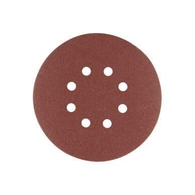 „Velcro“ šlifavimo diskai 150 mm, P120, 5 vnt, su 8 skylėmis 2 „Velcro“ šlifavimo diskai 150 mm, P120, 5 vnt, su 8 skylėmis 2
