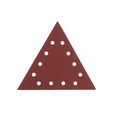 Velcro šlifavimo popierius K120, trikampis su 12 skylių, 5vnt šlifuokliui 59G264 3 Velcro šlifavimo popierius K120, trikampis su 12 skylių, 5vnt šlifuokliui 59G264 3