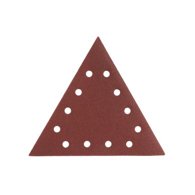 Velcro šlifavimo popierius K80, trikampis su 12 skylių, 5vnt šlifuokliui 59G264 3 Velcro šlifavimo popierius K80, trikampis su 12 skylių, 5vnt šlifuokliui 59G264 3