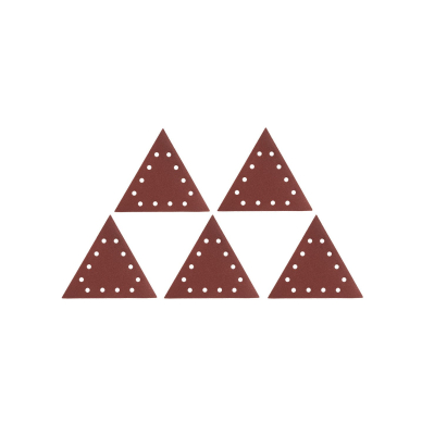 Velcro šlifavimo popierius K80, trikampis su 12 skylių, 5vnt šlifuokliui 59G264 6 Velcro šlifavimo popierius K80, trikampis su 12 skylių, 5vnt šlifuokliui 59G264 6