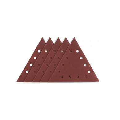 Velcro šlifavimo popierius K80, trikampis su 12 skylių, 5vnt šlifuokliui 59G264 Velcro šlifavimo popierius K80, trikampis su 12 skylių, 5vnt šlifuokliui 59G264