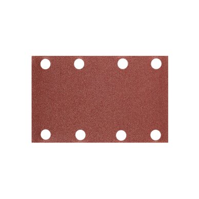 „Velcro“ šlifavimo popierius, stačiakampis 80 x 130 mm, P120, 5 vnt, su 8 skylėmis 04-623 2