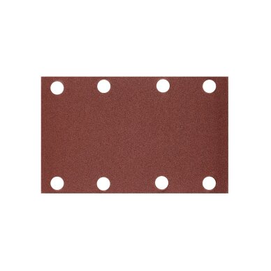 „Velcro“ šlifavimo popierius, stačiakampis 80 x 130 mm, p240, 5 vnt, su 8 skylėmis 04-623 2