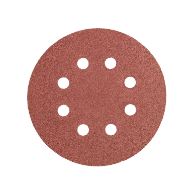Velcro švitrinis popierius 125 mm, K100, 5 vnt., 8 skylučių