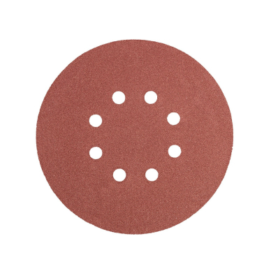 Velcro švitrinis popierius 150 mm, K150, 5 vnt., 8 skylučių