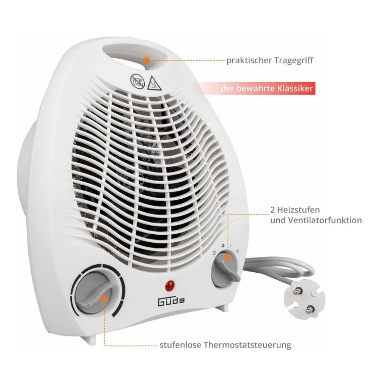 Elektrinis šildytuvas Gude GH 2000, 2 kW 2 Elektrinis šildytuvas Gude GH 2000, 2 kW 2