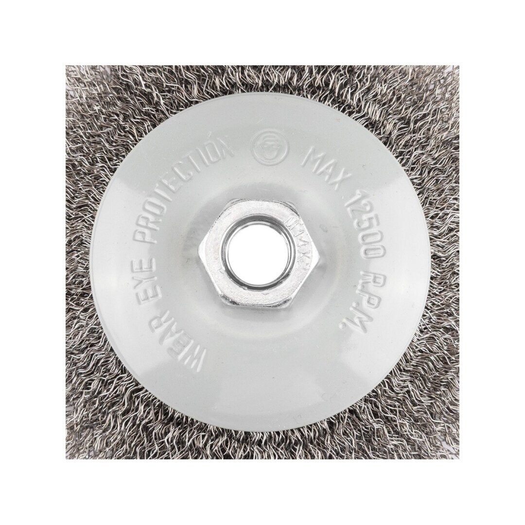 Vielinis diskinis šepetys 125 mm, suvirškintos vielos, plieno, M14 2