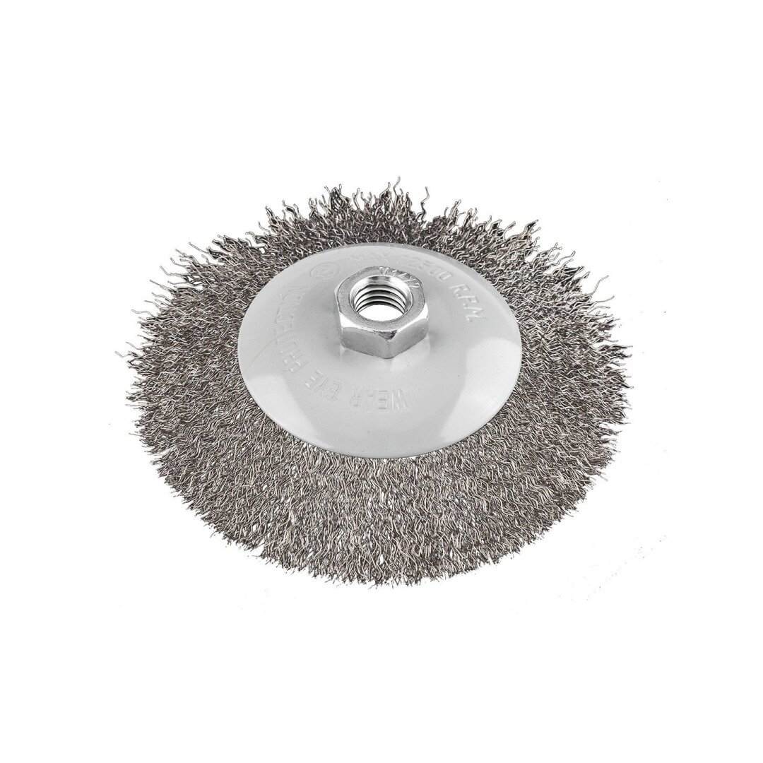 Vielinis diskinis šepetys 125 mm, suvirškintos vielos, plieno, M14 3