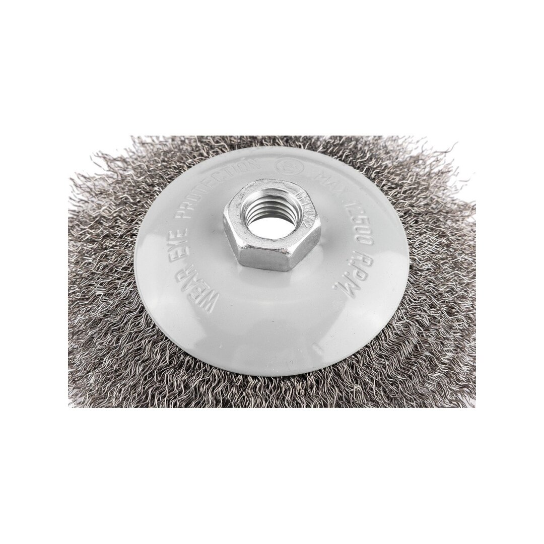 Vielinis diskinis šepetys 125 mm, suvirškintos vielos, plieno, M14 5