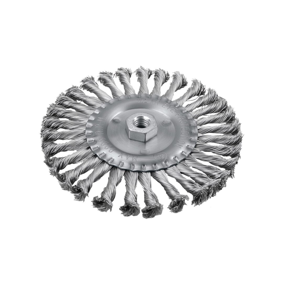 Vielinis diskinis šepetys 150 mm, susukta viela, plienas, M14 1 Vielinis diskinis šepetys 150 mm, susukta viela, plienas, M14 1