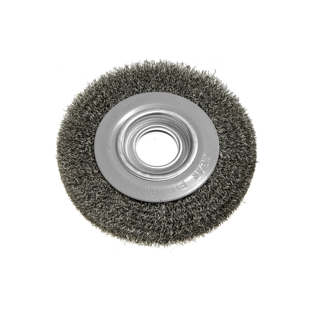 Vielinis diskinis šepetys 150 x 32 mm, suvirškintos vielos, plieno Vielinis diskinis šepetys 150 x 32 mm, suvirškintos vielos, plieno