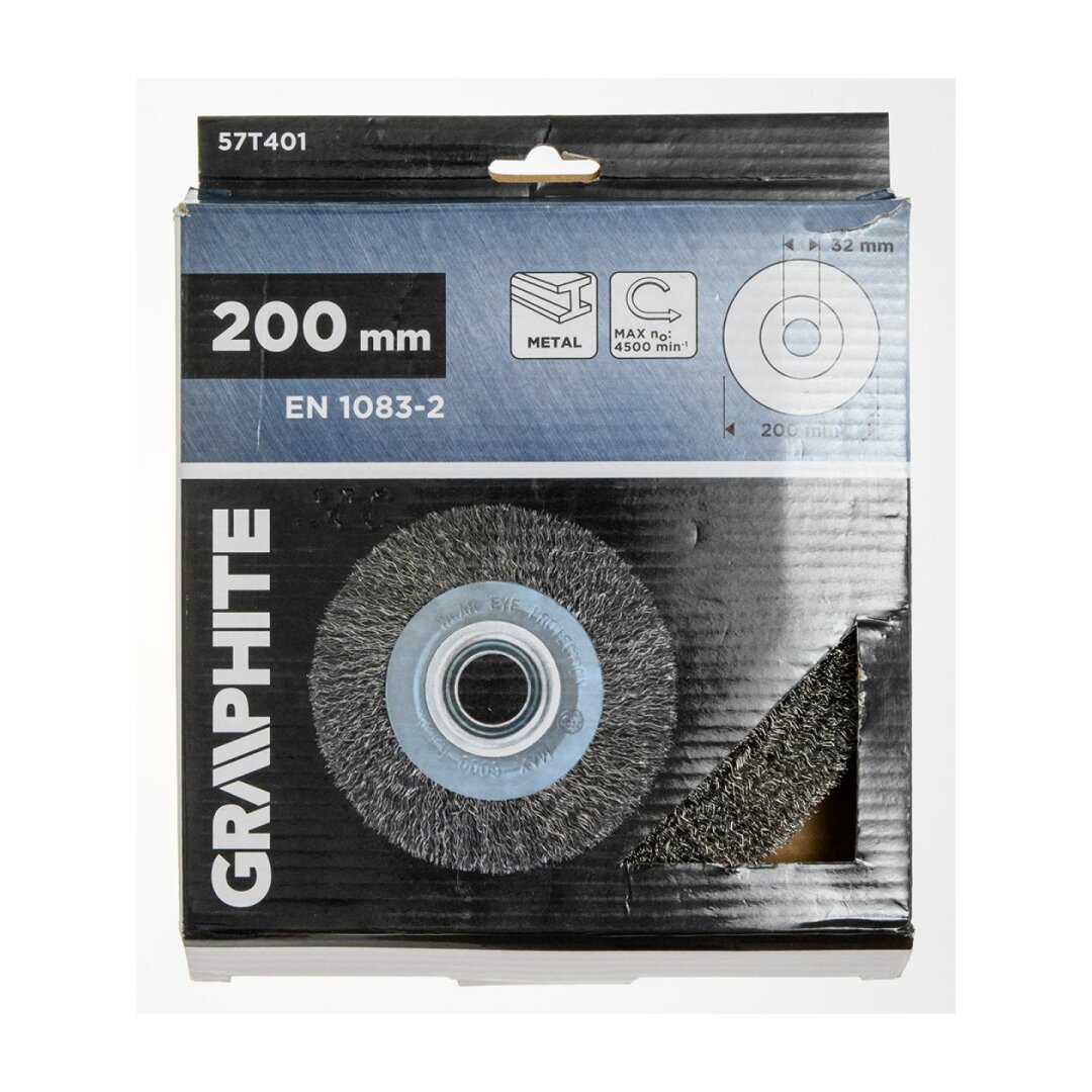 Vielinis diskinis šepetys 200 x 32 mm, suvirškintos vielos, plieno 1