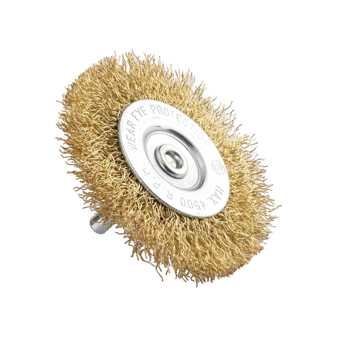 Vielinis diskinis šepetys 80 mm, suvirškintos vielos, žalvario dengtas 2 Vielinis diskinis šepetys 80 mm, suvirškintos vielos, žalvario dengtas 2